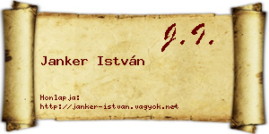 Janker István névjegykártya